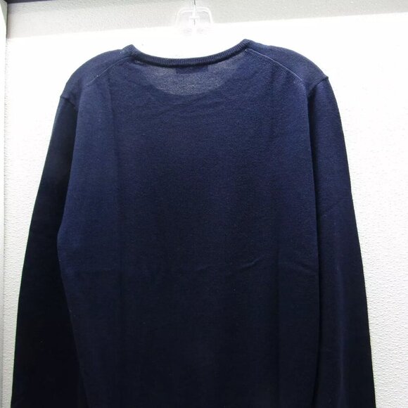 NEW PROSPER CLOTH Mens Merino Wool and Silk Crewneck Sweater Sz M Midnight Blue - Picture 2 of 10